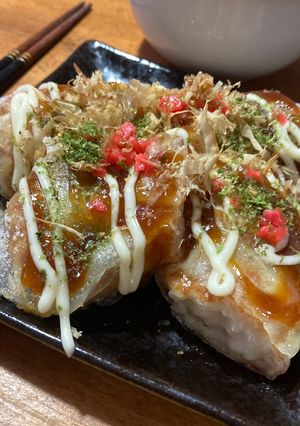 たこ焼きの焼きライスペーパー巻き(?)-レシピのメイン写真