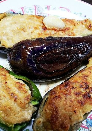 大満足！ナスとピーマンの肉詰め☆-レシピのメイン写真