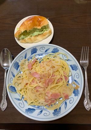 ベーコンとレンコンの醤油ニンニクパスタ-レシピのメイン写真