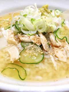 茹で汁活用☆ささみのスープご飯(冷や汁)-レシピのメイン写真