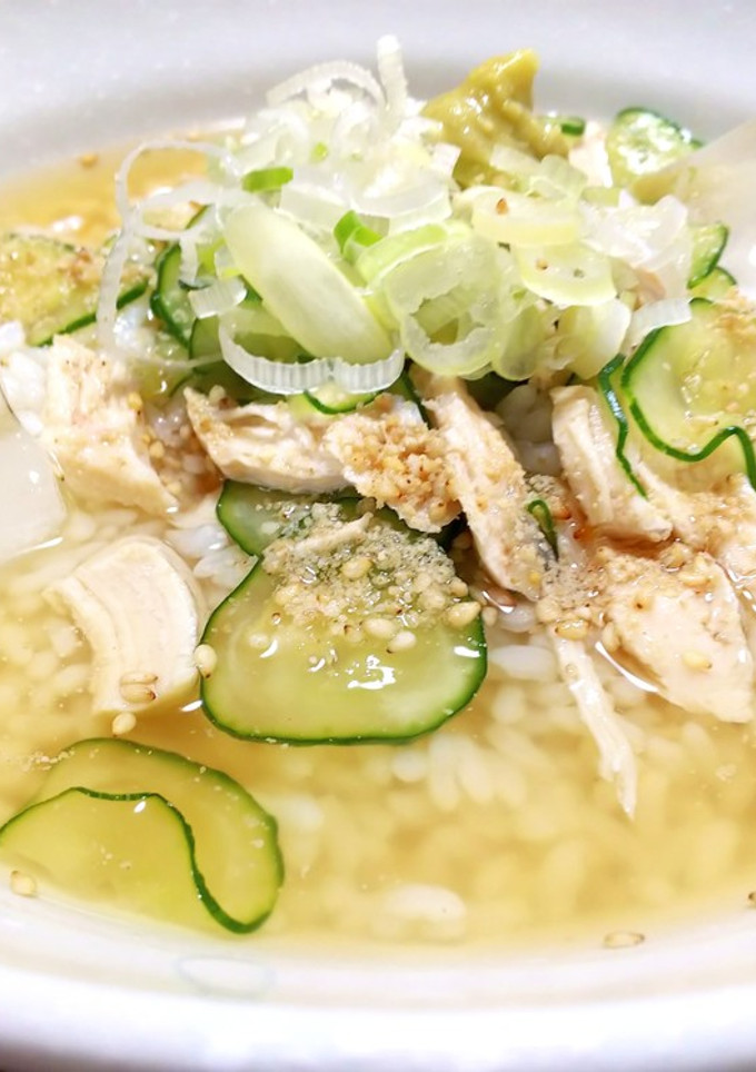 茹で汁活用☆ささみのスープご飯(冷や汁)-レシピのメイン写真