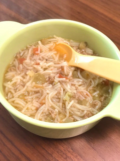 離乳食後期☆韓国風なすトマトにゅうめん-レシピのメイン写真