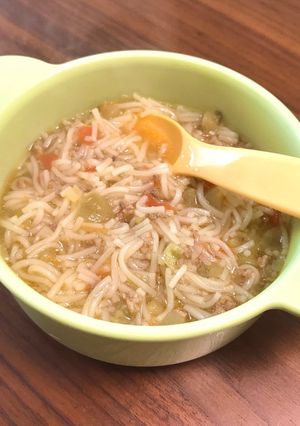 離乳食後期☆韓国風なすトマトにゅうめん-レシピのメイン写真