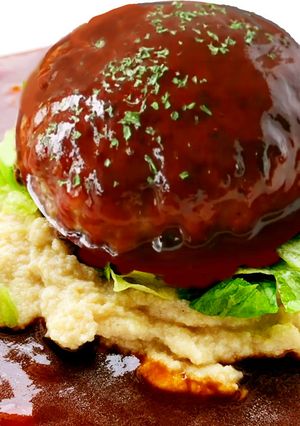 お洒落なハンバーグwithおからマッシュ-レシピのメイン写真