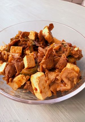 ゴーヤ玉ねぎの麻婆豆腐-レシピのメイン写真