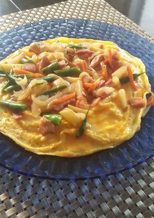 バター醤油☆野菜乗せオープンオムレツ-レシピのメイン写真