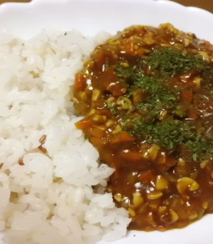 電子レンジでひきわり納豆のキーマカレー-レシピのメイン写真