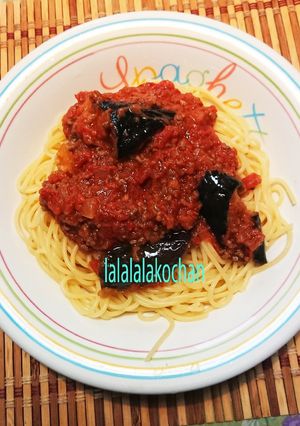 我が家のなすのミートソーススパゲッティ-レシピのメイン写真