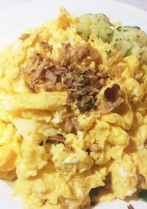 カリフラワーとほうれん草のオム乗っけ！-レシピのメイン写真