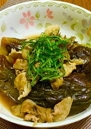 茄子と豚バラ肉の煮浸し-レシピのメイン写真