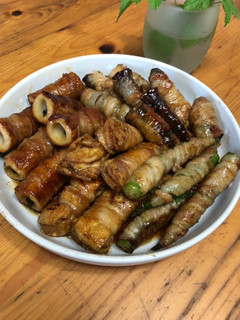 4種のガッツリ肉巻きナス竹輪オクラ薄揚げ-レシピのメイン写真