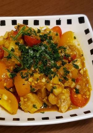 とりむね肉とトマトのカレー風味サラダ-レシピのメイン写真