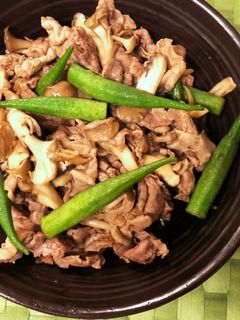 夏バテ防止♪オクラと豚肉の梅ソース炒め-レシピのメイン写真