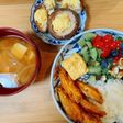 手羽中のピリ辛炒め、ワンプレートごはん