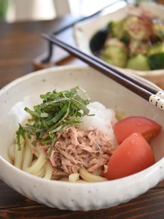 ツナおろしのだし醤油冷やしうどん-レシピのメイン写真