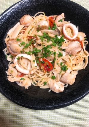 【夏バテにオススメ】アヒージョ風パスタ-レシピのメイン写真