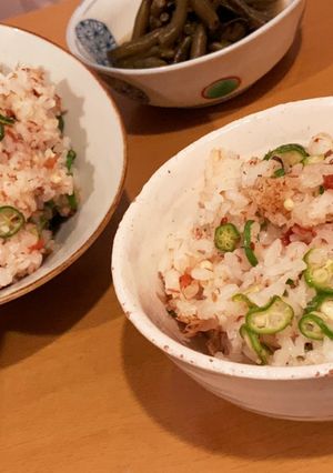 オクラと梅の混ぜご飯-レシピのメイン写真