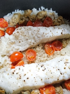 炊飯器で簡単!アクアパッツァめし-レシピのメイン写真