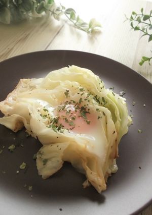 巣ごもりキャベツステーキ-レシピのメイン写真
