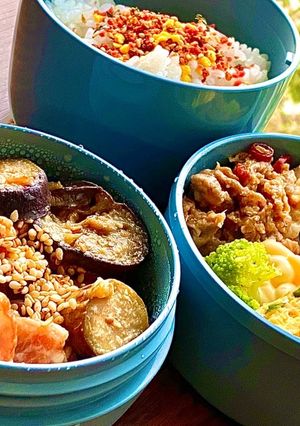 タロの弁当⑨ なすとベーコンの味噌炒め他-レシピのメイン写真