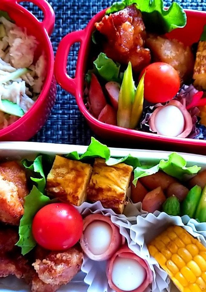 息子と娘のお弁当'20.8.18-レシピのメイン写真