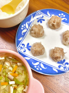 離乳食後期☆もちもち焼売と椎茸のスープ-レシピのメイン写真