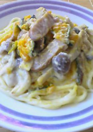 かぼちゃとベーコンのクリームパスタ-レシピのメイン写真
