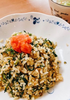 明太子と空芯菜の炒飯-レシピのメイン写真