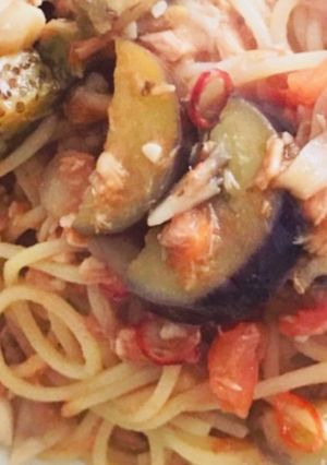 【簡単】フレッシュトマトとナスのパスタ-レシピのメイン写真