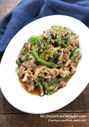 レンジで！豚肉とピーマンのオイスター炒め-レシピのメイン写真