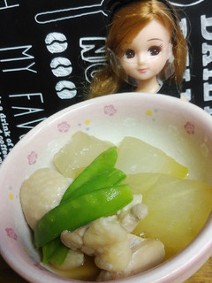リカちゃん♡冬瓜と鶏肉 絹さやの煮物-レシピのメイン写真