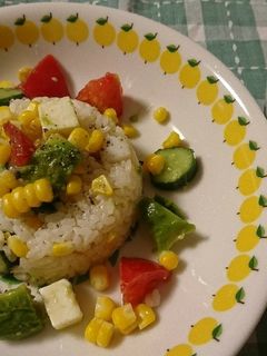 夏野菜たっぷり カラフル ライスサラダ-レシピのメイン写真