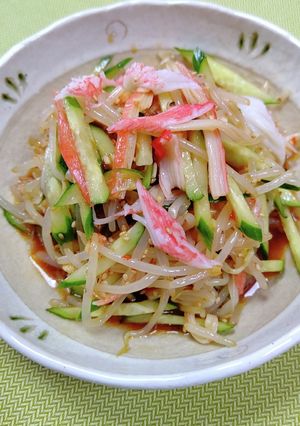 簡単で美味しいもやしとカニかまの中華あえ-レシピのメイン写真