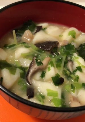 はんぺんと豆苗の　味噌汁-レシピのメイン写真