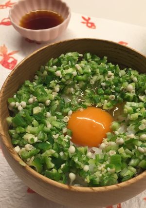 夏のオクラ卵かけごはん-レシピのメイン写真