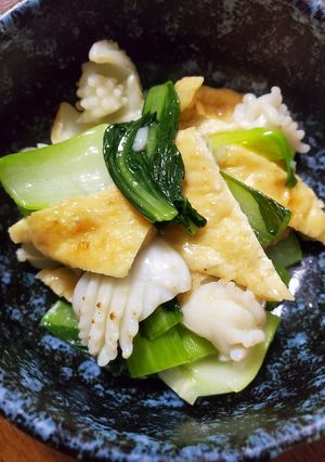 イカとチンゲン菜の塩あんかけ炒め♪-レシピのメイン写真