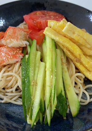 家にあるパスタ麺で冷やし中華-レシピのメイン写真