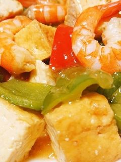 ピーマンと厚揚げのあんかけ炒め-レシピのメイン写真