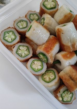 ごま油香るおくら竹輪焼き-レシピのメイン写真