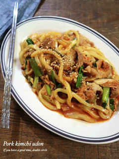 レンジで簡単!豚キムチうどん-レシピのメイン写真