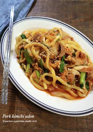 レンジで簡単!豚キムチうどん-レシピのメイン写真