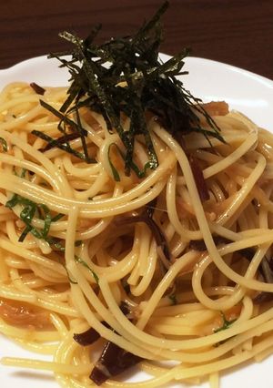 なめ茸キノコ瓶詰めで！簡単和風パスタ！-レシピのメイン写真