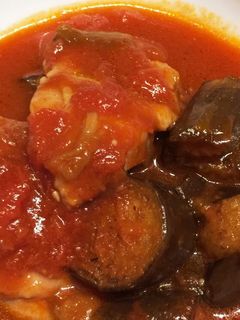 なすびと鳥モモのトマト煮-レシピのメイン写真
