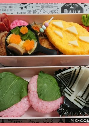 鬼滅の刃、甘露寺蜜璃ちゃん桜餅風おにぎり-レシピのメイン写真