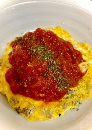 ミートオムレツ!自家製ピザソース!-レシピのメイン写真