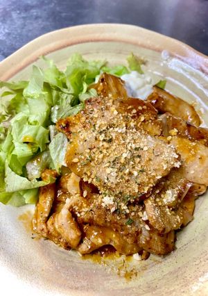 賄い♪厚切り豚バラ肉のA1チーズソース-レシピのメイン写真