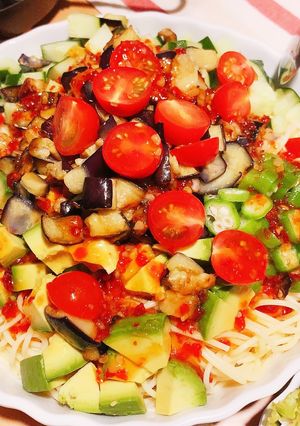 スイートチリソースの冷製パスタ-レシピのメイン写真