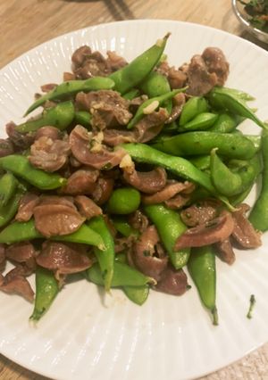 砂肝と枝豆の炒め物-レシピのメイン写真