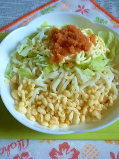 醤油うどん風冷やしうどん14キャベツ明太-レシピのメイン写真