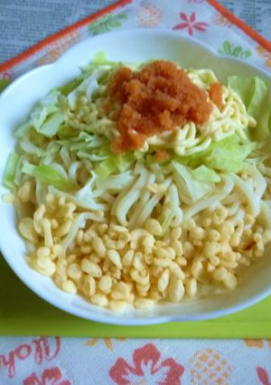 醤油うどん風冷やしうどん14キャベツ明太-レシピのメイン写真